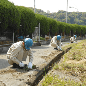 倉庫近隣の清掃活動